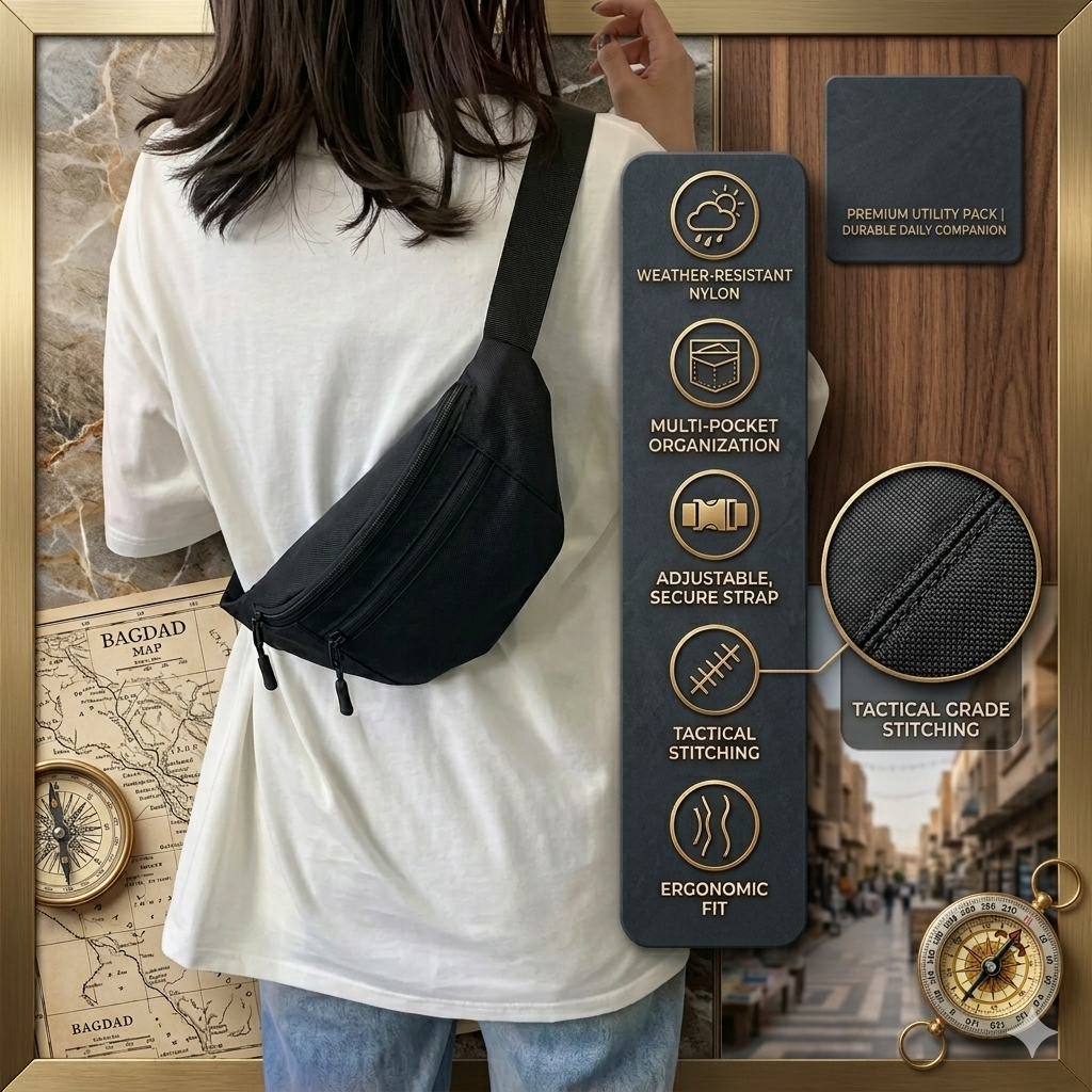 Vantage Waist Bag Sports Festival Workout Traveling Running Large Crossbody Casual Hands-Free Wallets Waist Pack Phone Bag