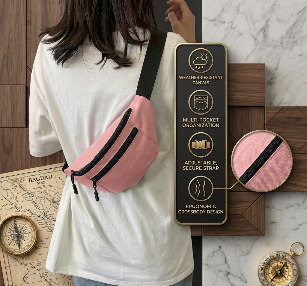 Vantage Waist Bag Sports Festival Workout Traveling Running Large Crossbody Casual Hands-Free Wallets Waist Pack Phone Bag